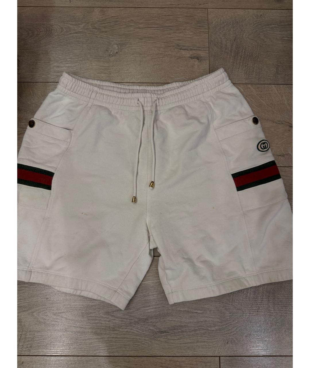 GUCCI Белые хлопковые шорты, фото 2