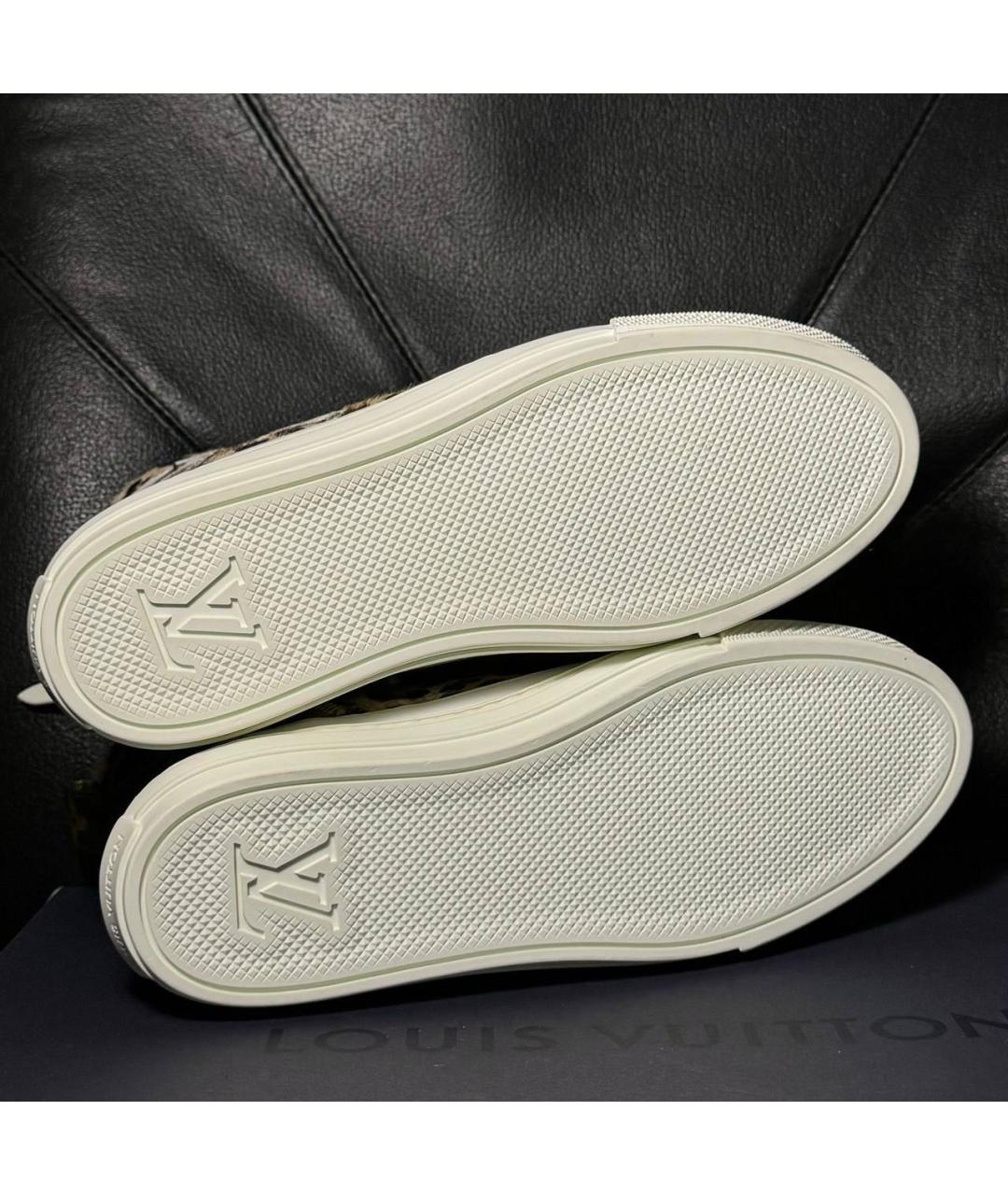 LOUIS VUITTON Коричневые кожаные кеды, фото 4