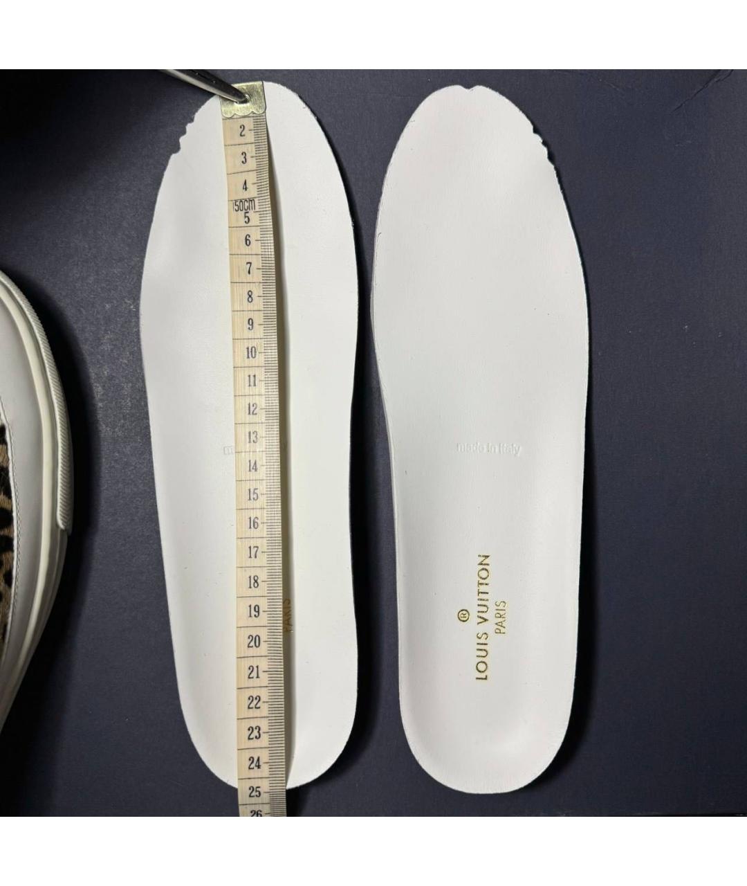 LOUIS VUITTON Коричневые кожаные кеды, фото 6