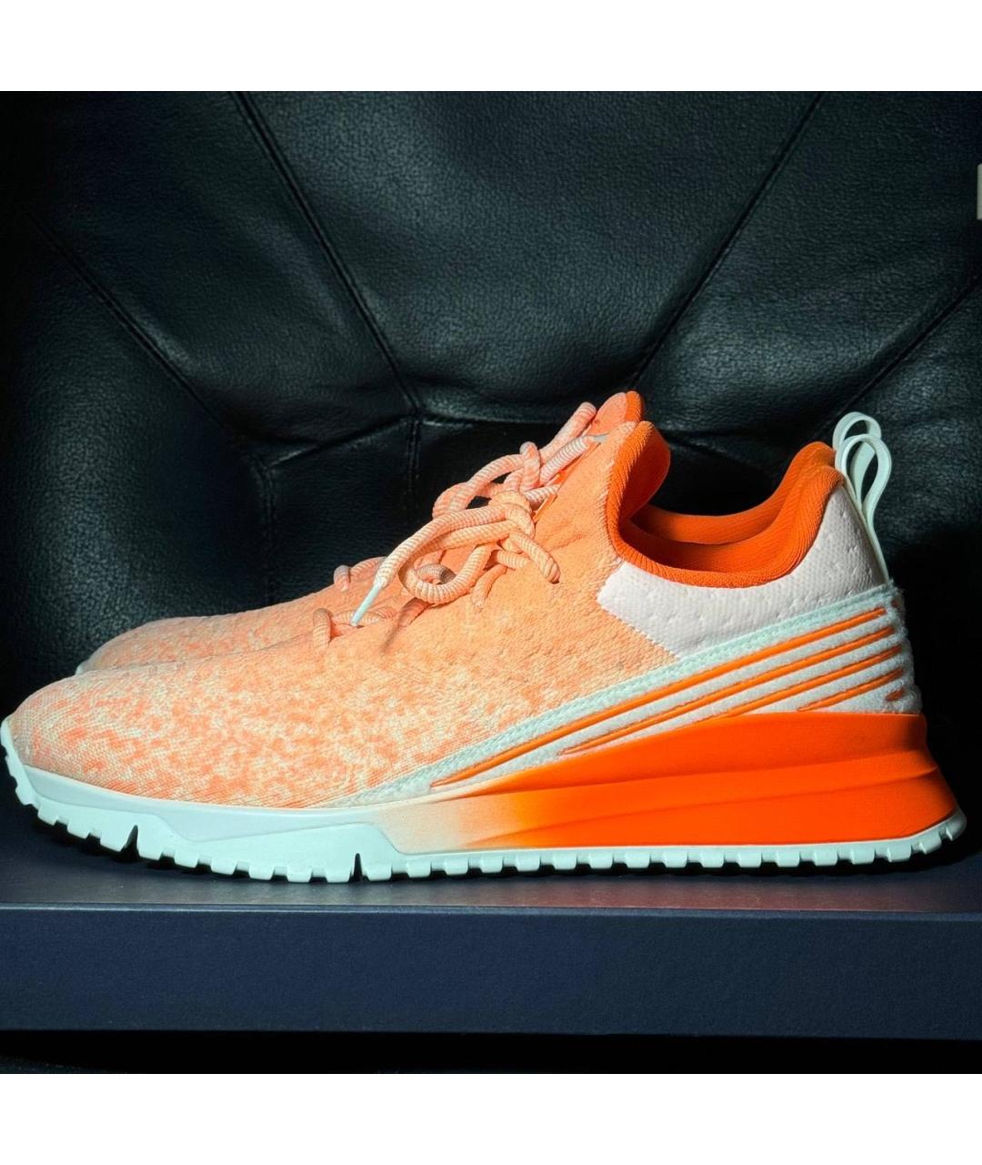 LOUIS VUITTON Оранжевое текстильные низкие кроссовки / кеды, фото 3