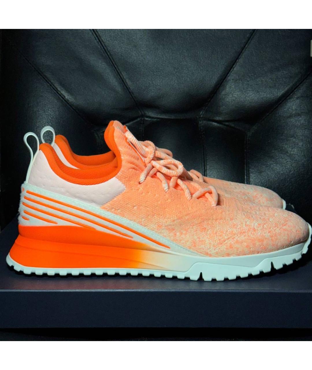 LOUIS VUITTON Оранжевое текстильные низкие кроссовки / кеды, фото 9