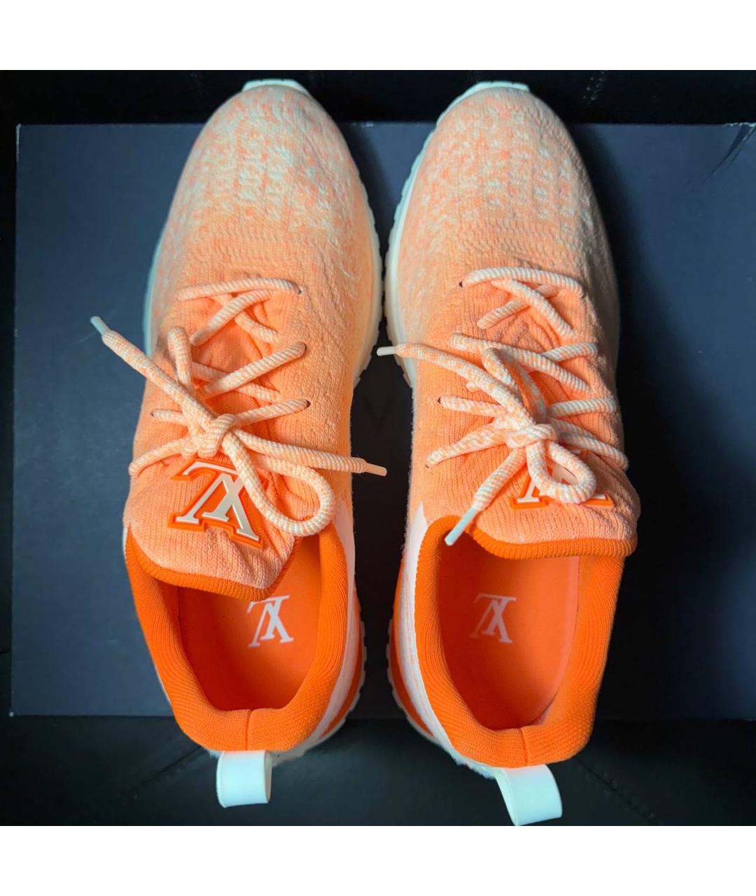 LOUIS VUITTON Оранжевое текстильные низкие кроссовки / кеды, фото 7
