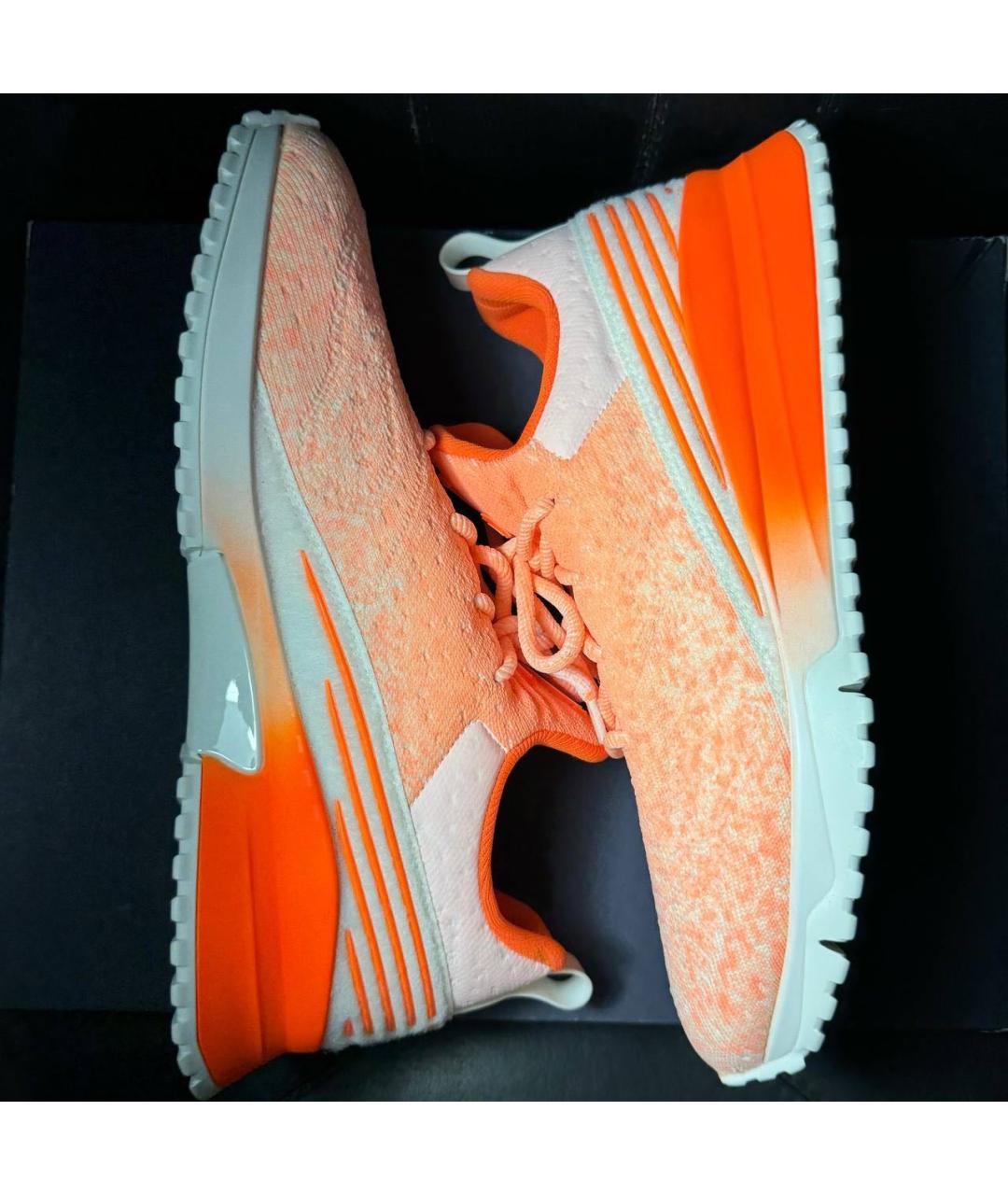 LOUIS VUITTON Оранжевое текстильные низкие кроссовки / кеды, фото 5