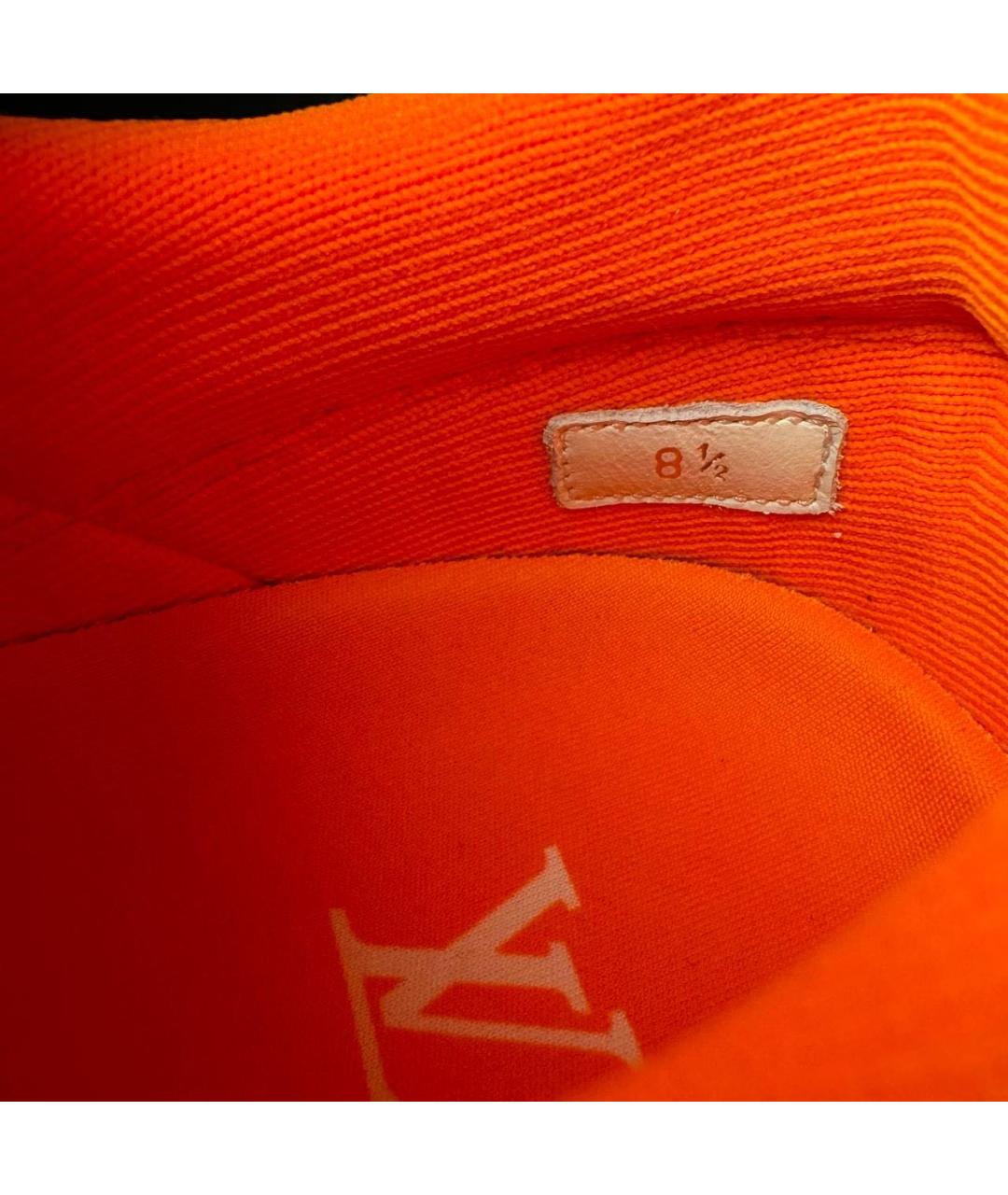 LOUIS VUITTON Оранжевое текстильные низкие кроссовки / кеды, фото 6