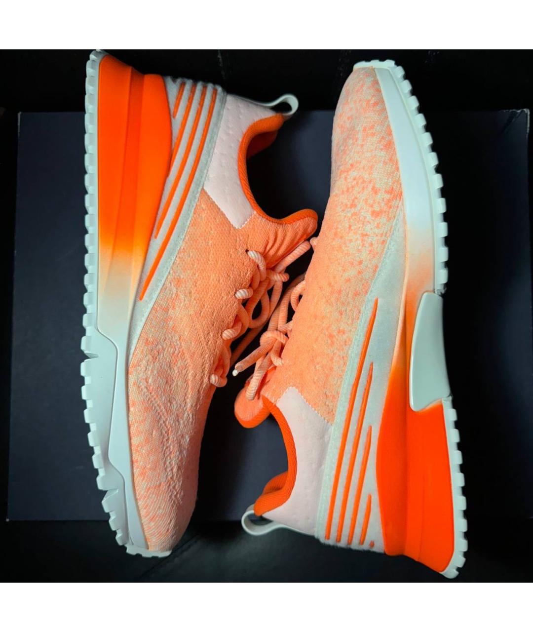 LOUIS VUITTON Оранжевое текстильные низкие кроссовки / кеды, фото 4