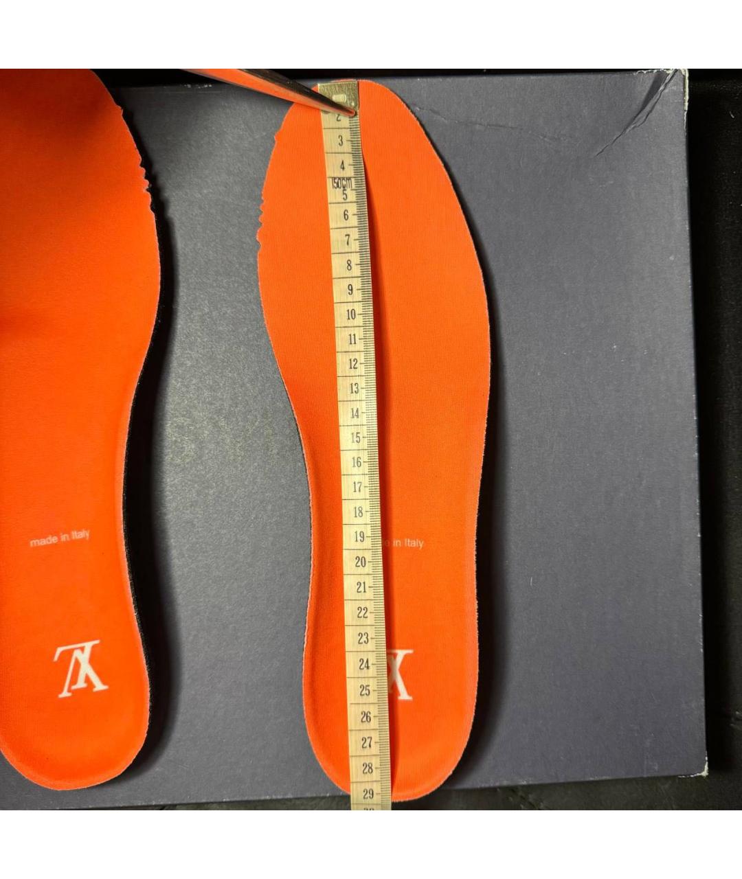 LOUIS VUITTON Оранжевое текстильные низкие кроссовки / кеды, фото 8