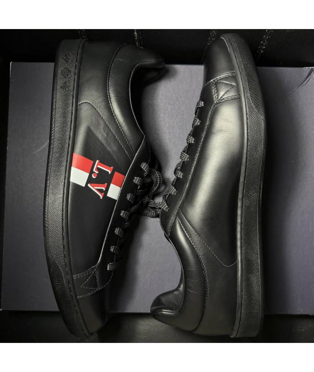 LOUIS VUITTON Черные кожаные низкие кроссовки / кеды, фото 5