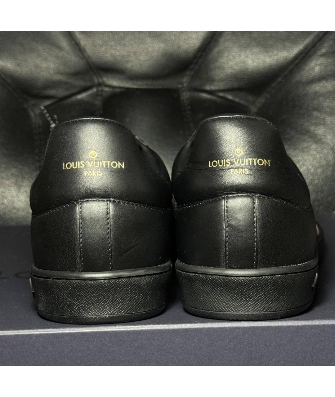 LOUIS VUITTON Черные кожаные низкие кроссовки / кеды, фото 2