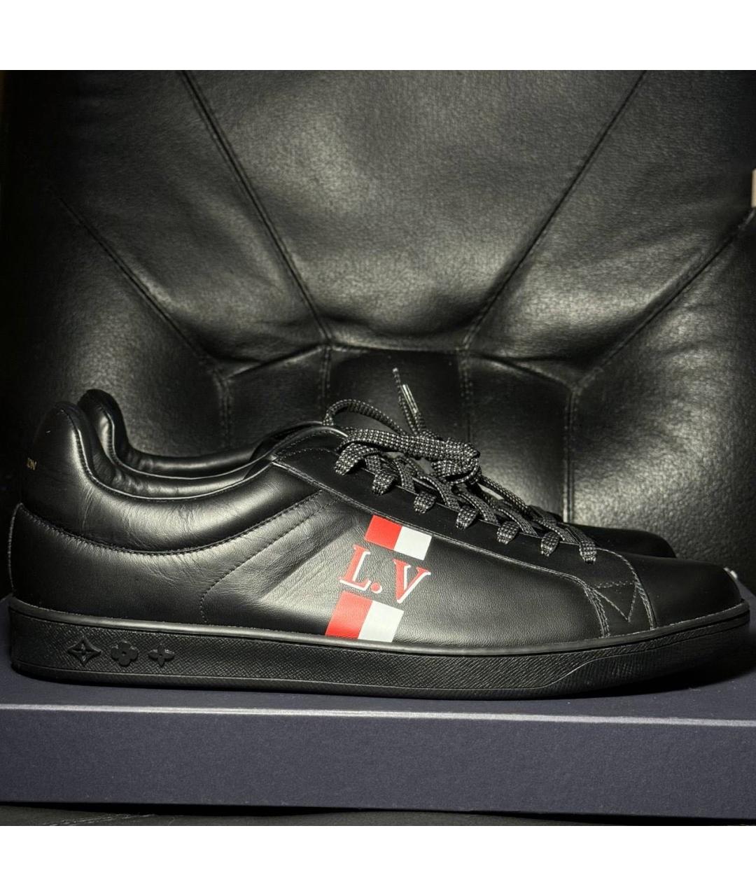 LOUIS VUITTON Черные кожаные низкие кроссовки / кеды, фото 9