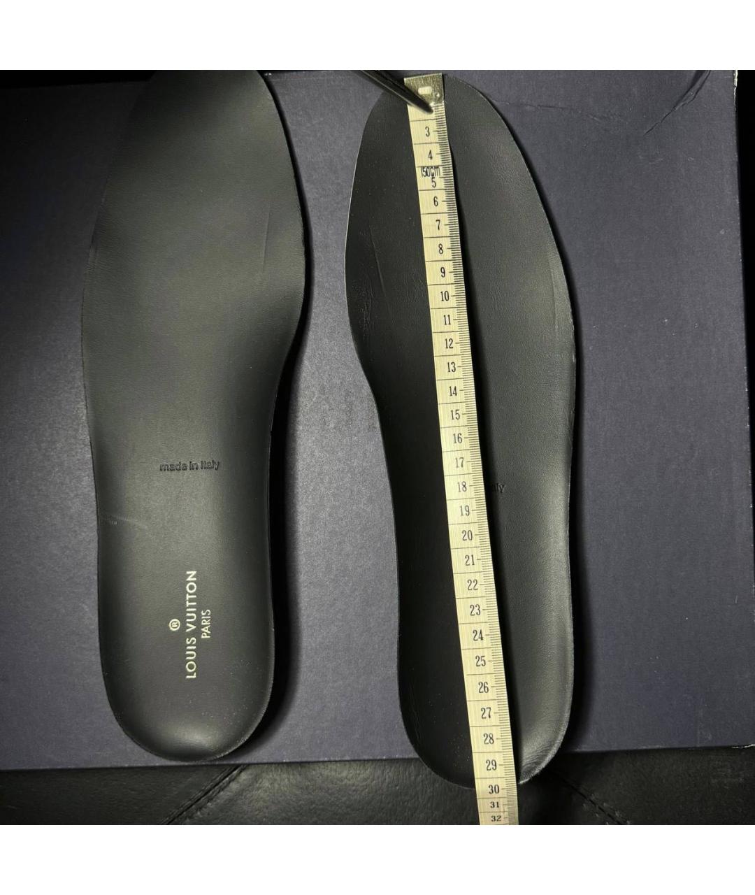 LOUIS VUITTON Черные кожаные низкие кроссовки / кеды, фото 8