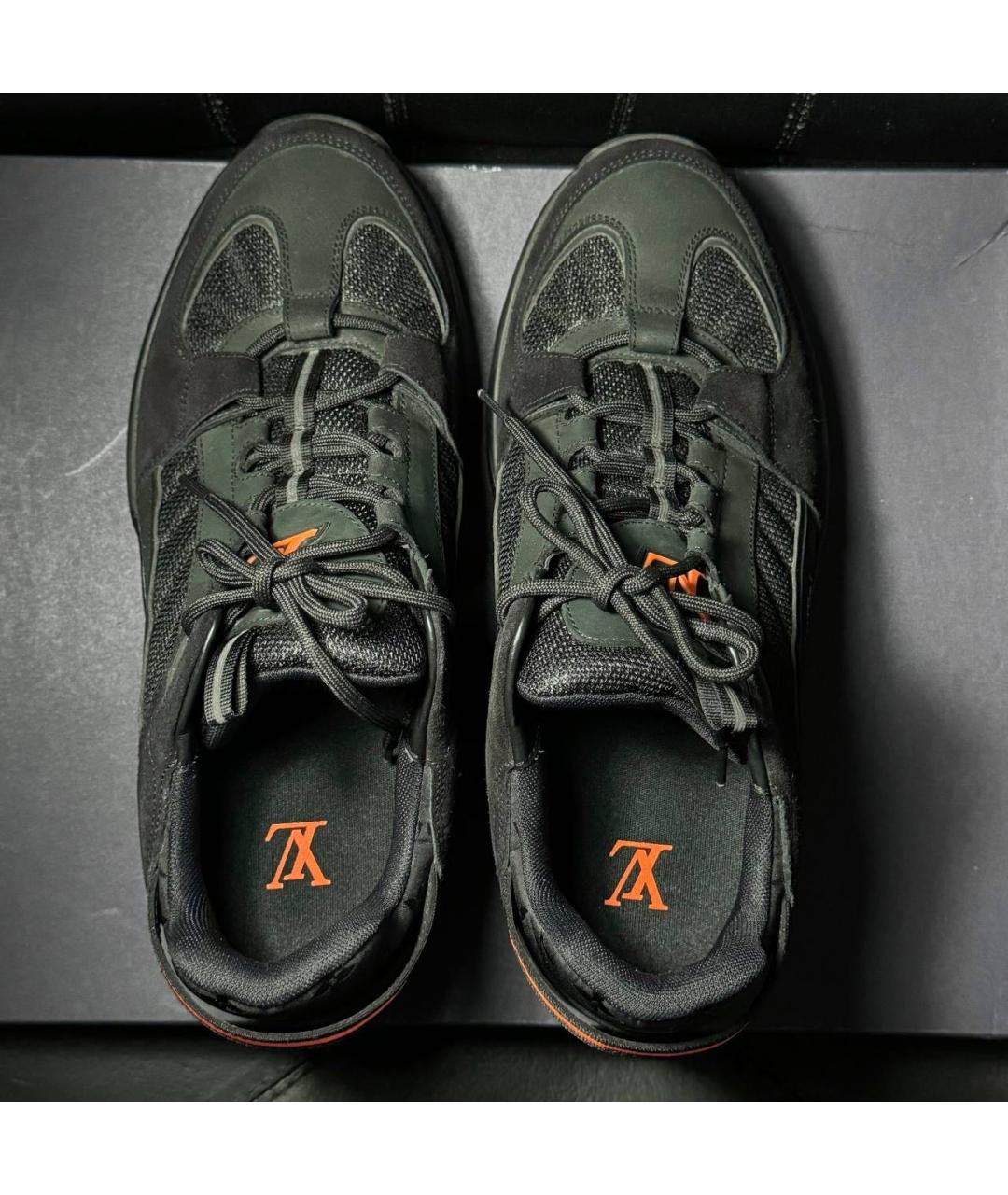 LOUIS VUITTON Черные замшевые низкие кроссовки / кеды, фото 7