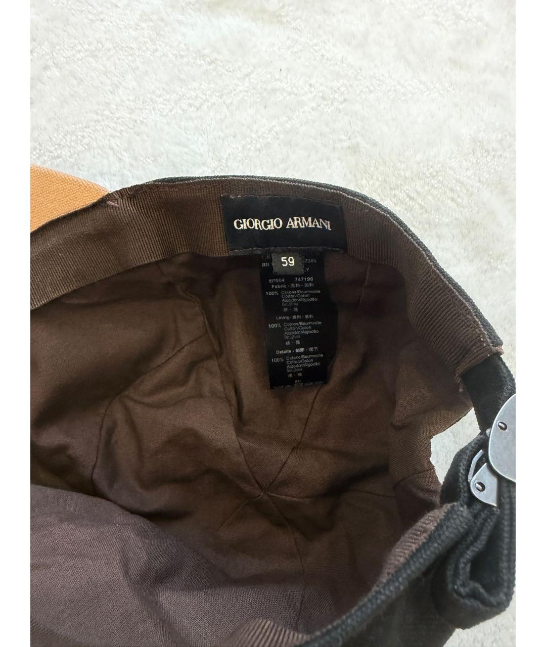 GIORGIO ARMANI Черная хлопковая кепка/бейсболка, фото 5