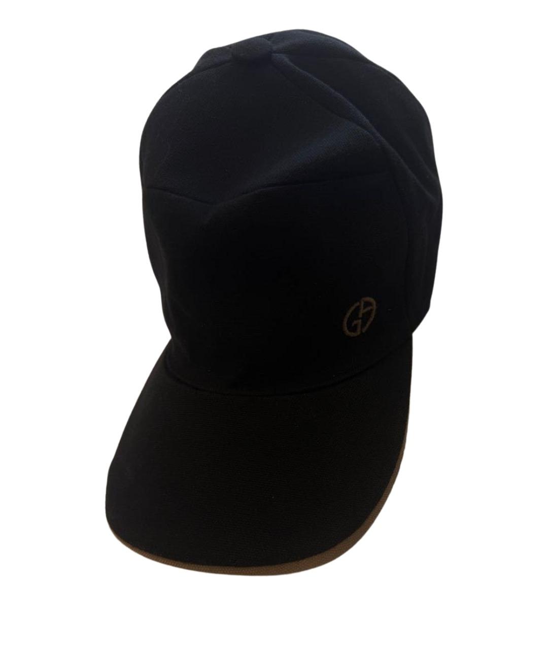 GIORGIO ARMANI Черная хлопковая кепка/бейсболка, фото 1