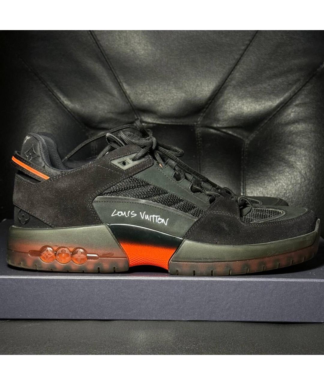 LOUIS VUITTON Черные замшевые кроссовки, фото 9