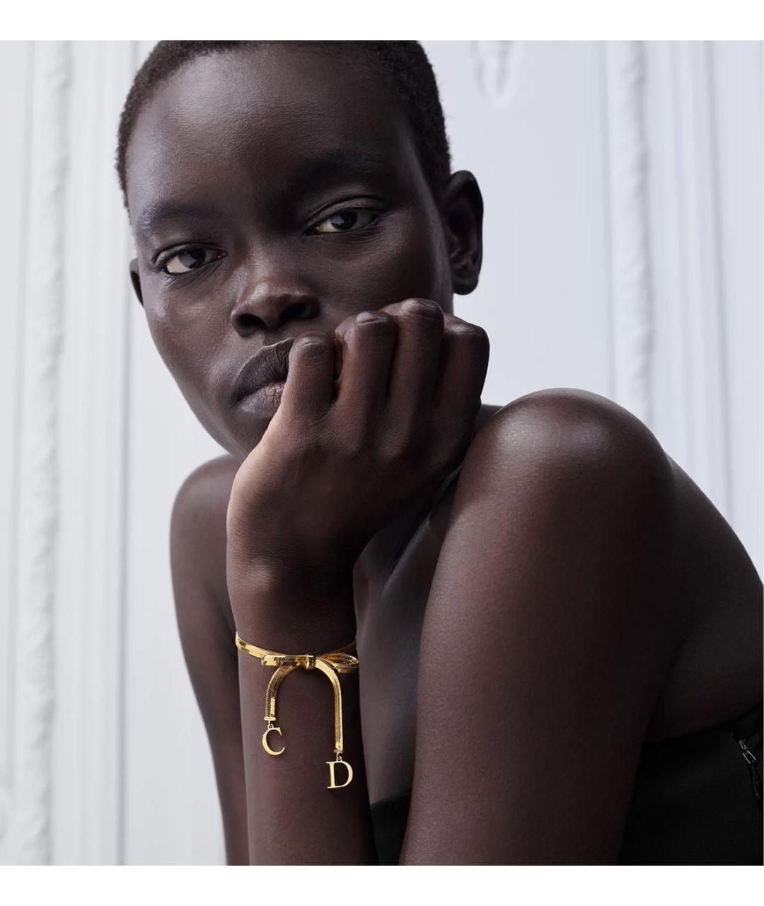 CHRISTIAN DIOR Золотой металлический браслет, фото 2