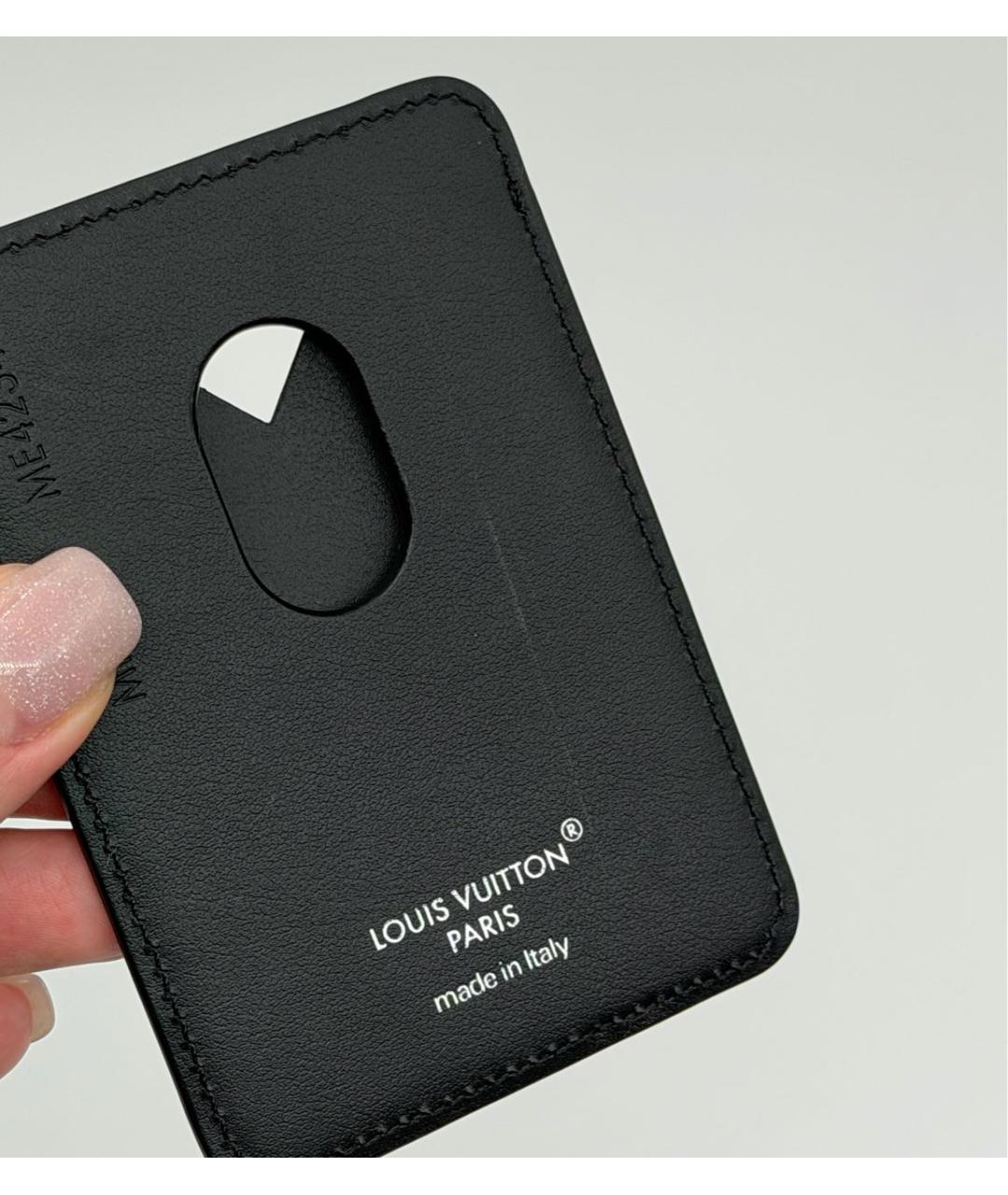 LOUIS VUITTON Черный кожаный кардхолдер, фото 4