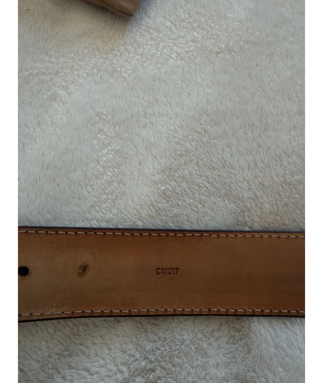 LOUIS VUITTON Коричневый кожаный ремень, фото 3