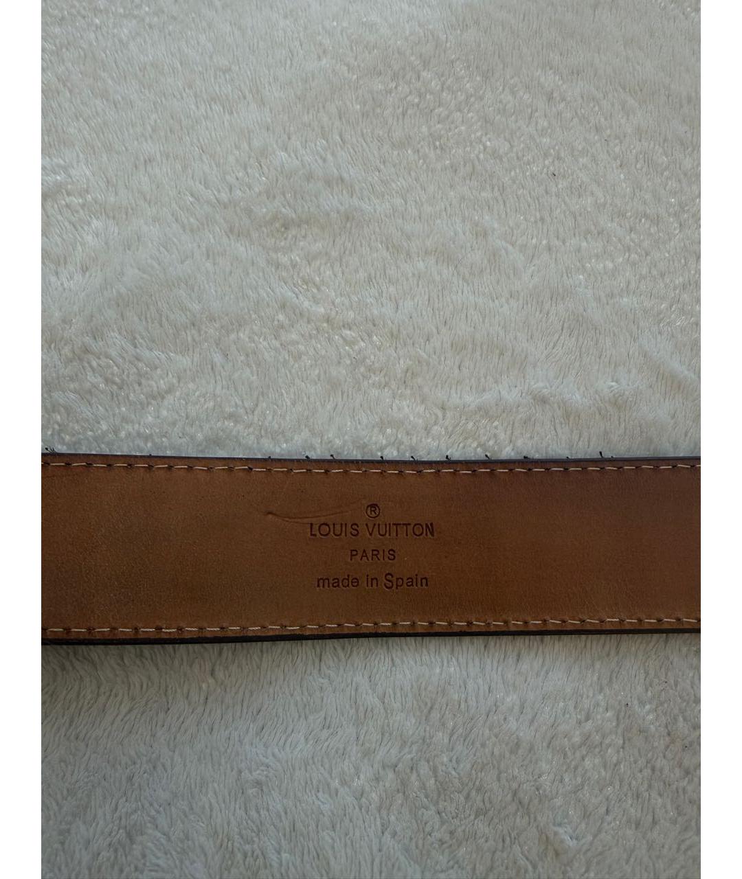 LOUIS VUITTON Коричневый кожаный ремень, фото 4