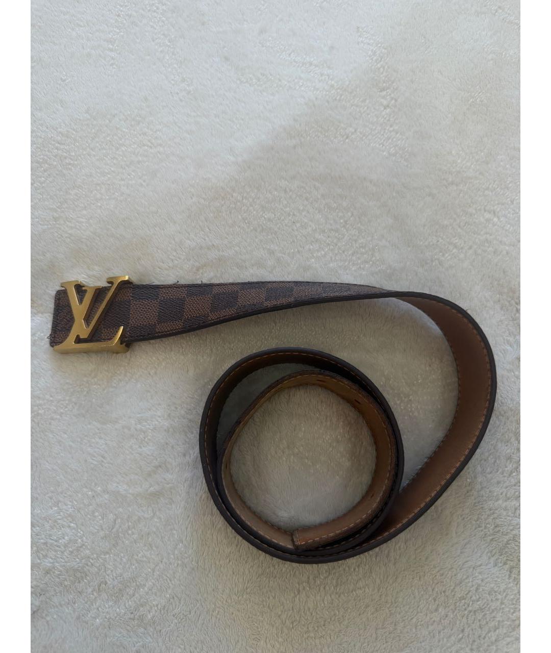 LOUIS VUITTON Коричневый кожаный ремень, фото 8