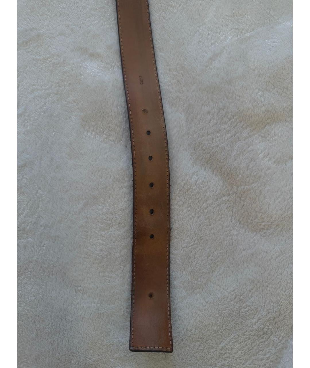 LOUIS VUITTON Коричневый кожаный ремень, фото 5