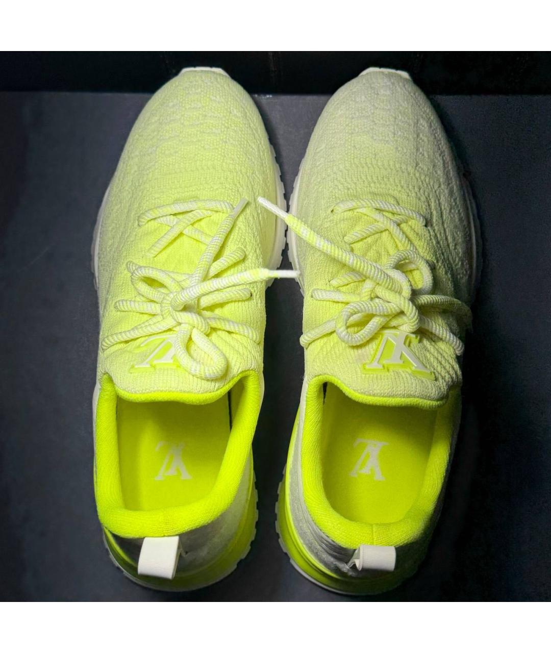 LOUIS VUITTON Салатовые текстильные кроссовки, фото 4