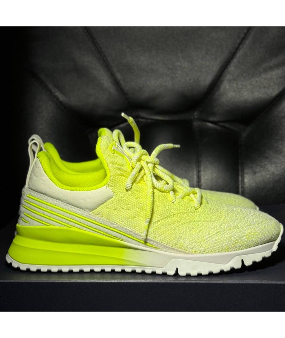 LOUIS VUITTON Салатовые текстильные кроссовки, фото 9