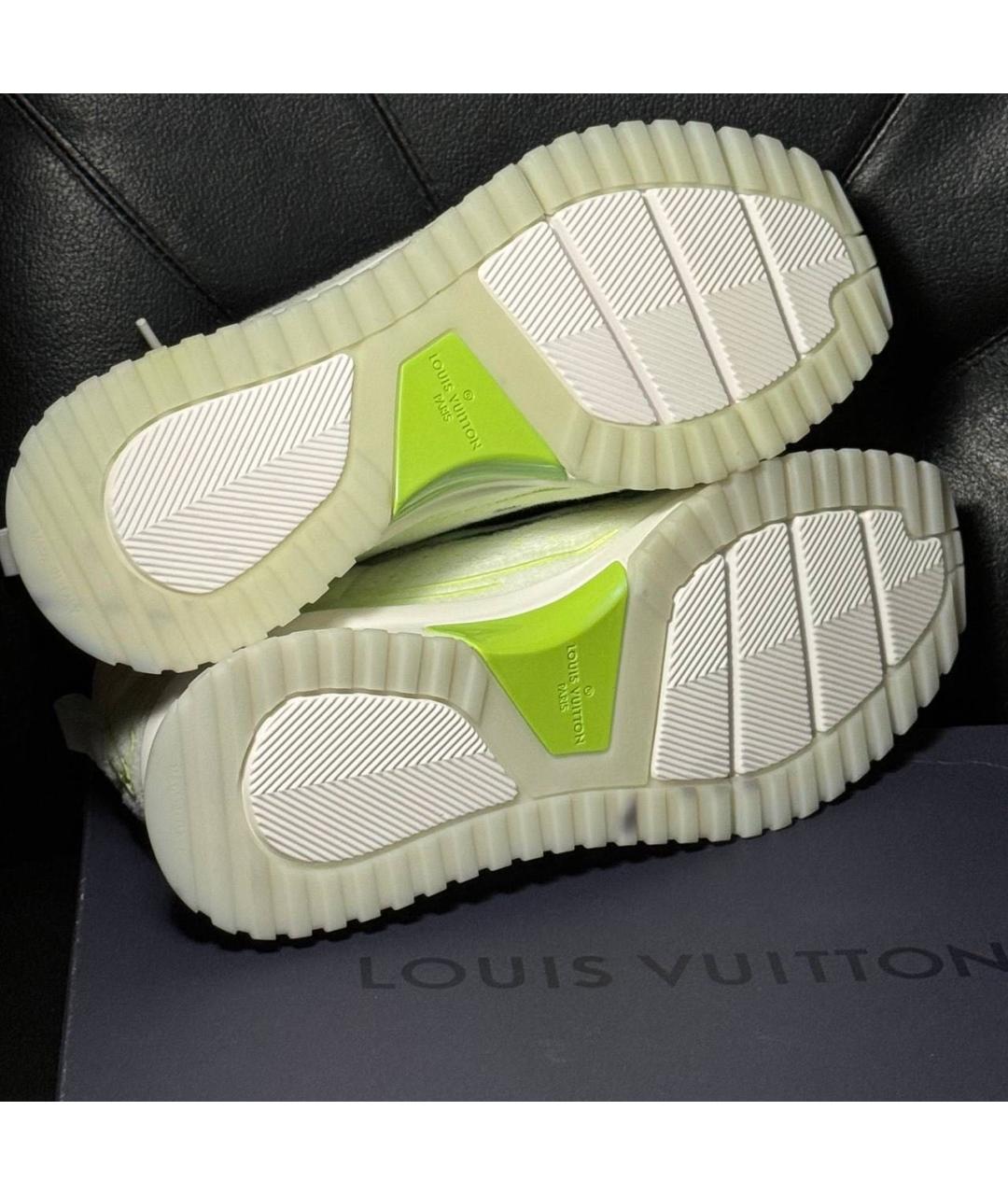 LOUIS VUITTON Белые текстильные низкие кроссовки / кеды, фото 8