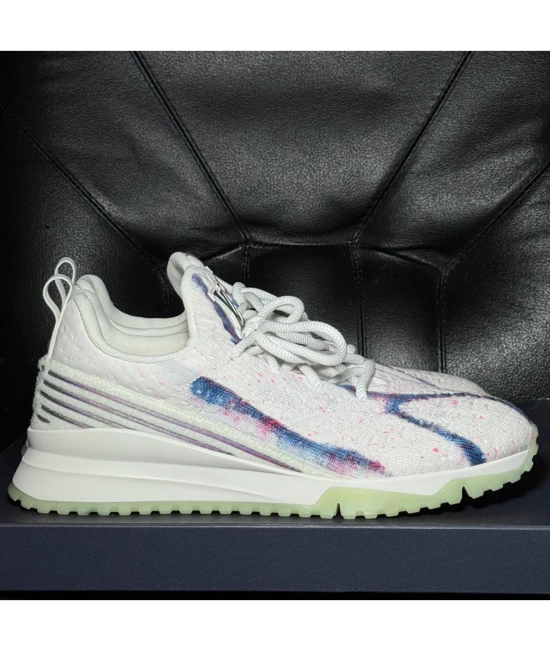 LOUIS VUITTON Белые текстильные низкие кроссовки / кеды, фото 9