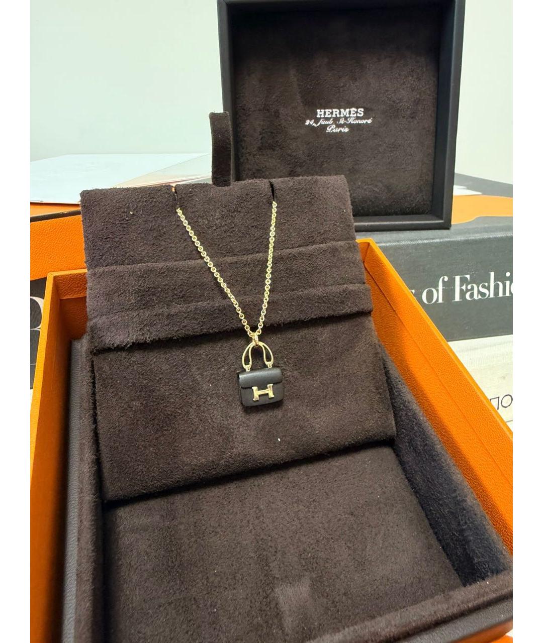 HERMES Коричневая подвеска из розового золота, фото 5