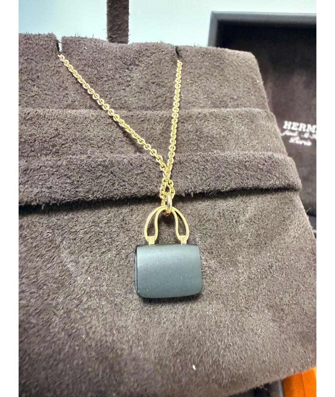 HERMES Коричневая подвеска из розового золота, фото 3