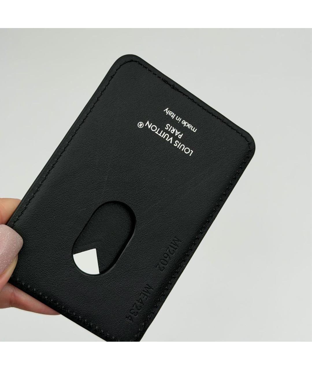 LOUIS VUITTON Черный кожаный кардхолдер, фото 4