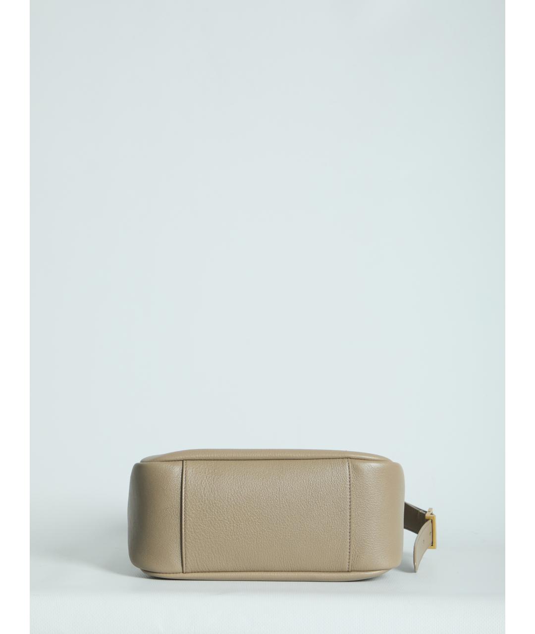 SAINT LAURENT Бежевая кожаная сумка через плечо, фото 3