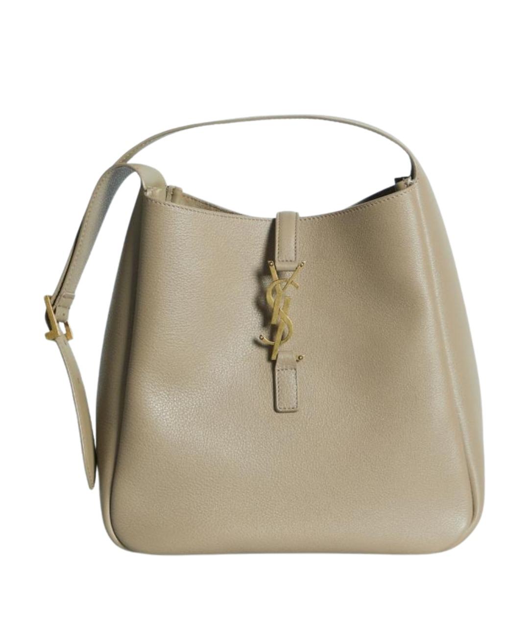 SAINT LAURENT Бежевая кожаная сумка через плечо, фото 1