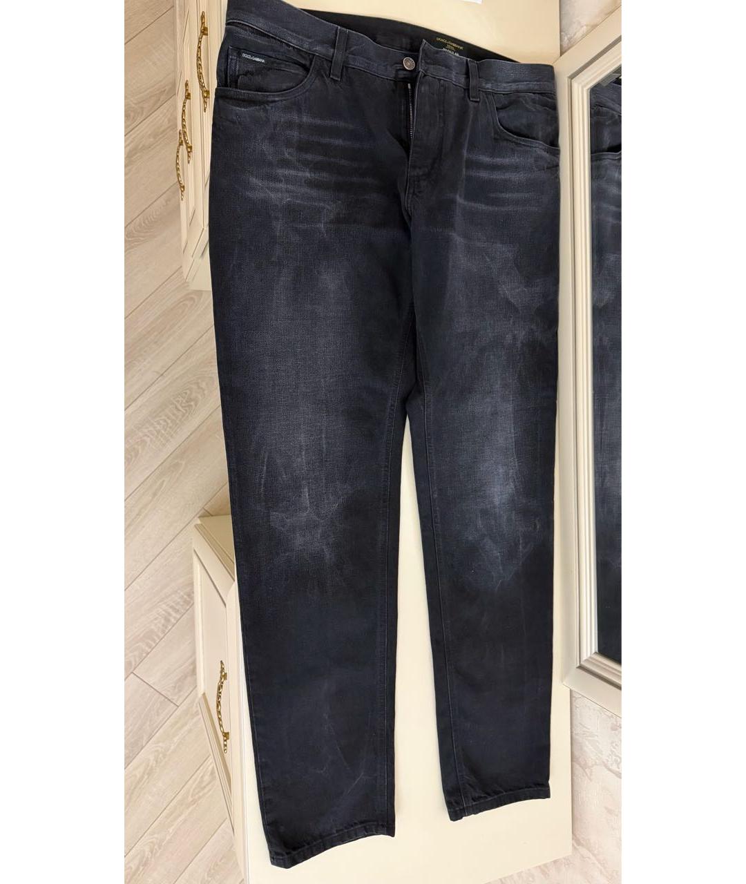 DOLCE&GABBANA Черные хлопковые прямые джинсы, фото 6