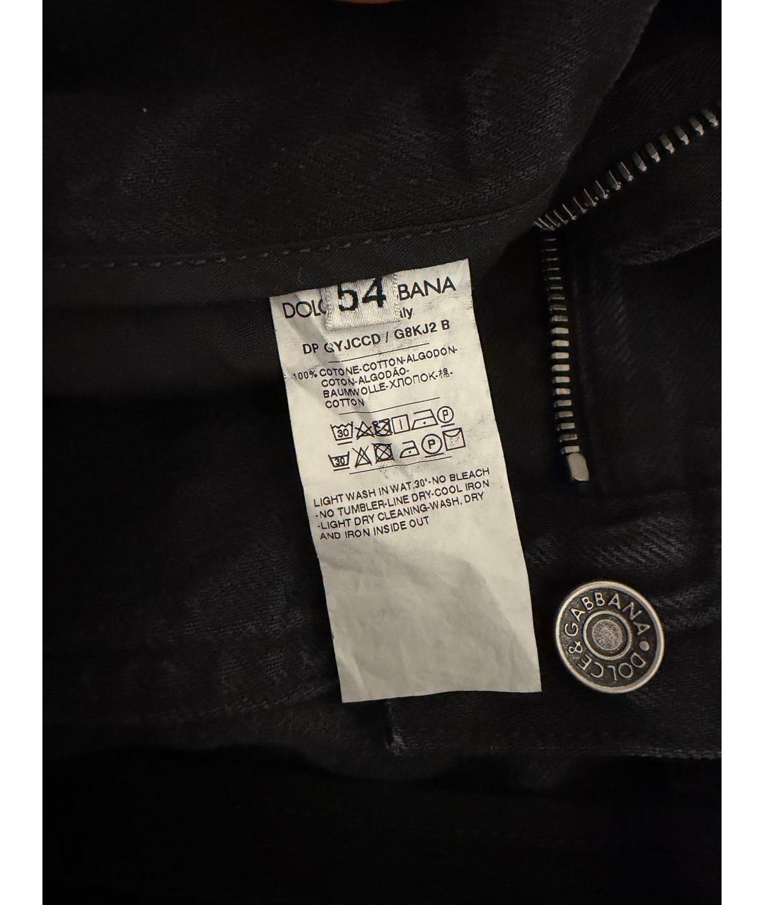 DOLCE&GABBANA Черные хлопковые прямые джинсы, фото 5