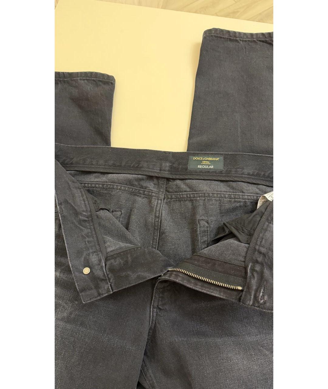 DOLCE&GABBANA Черные хлопковые прямые джинсы, фото 3