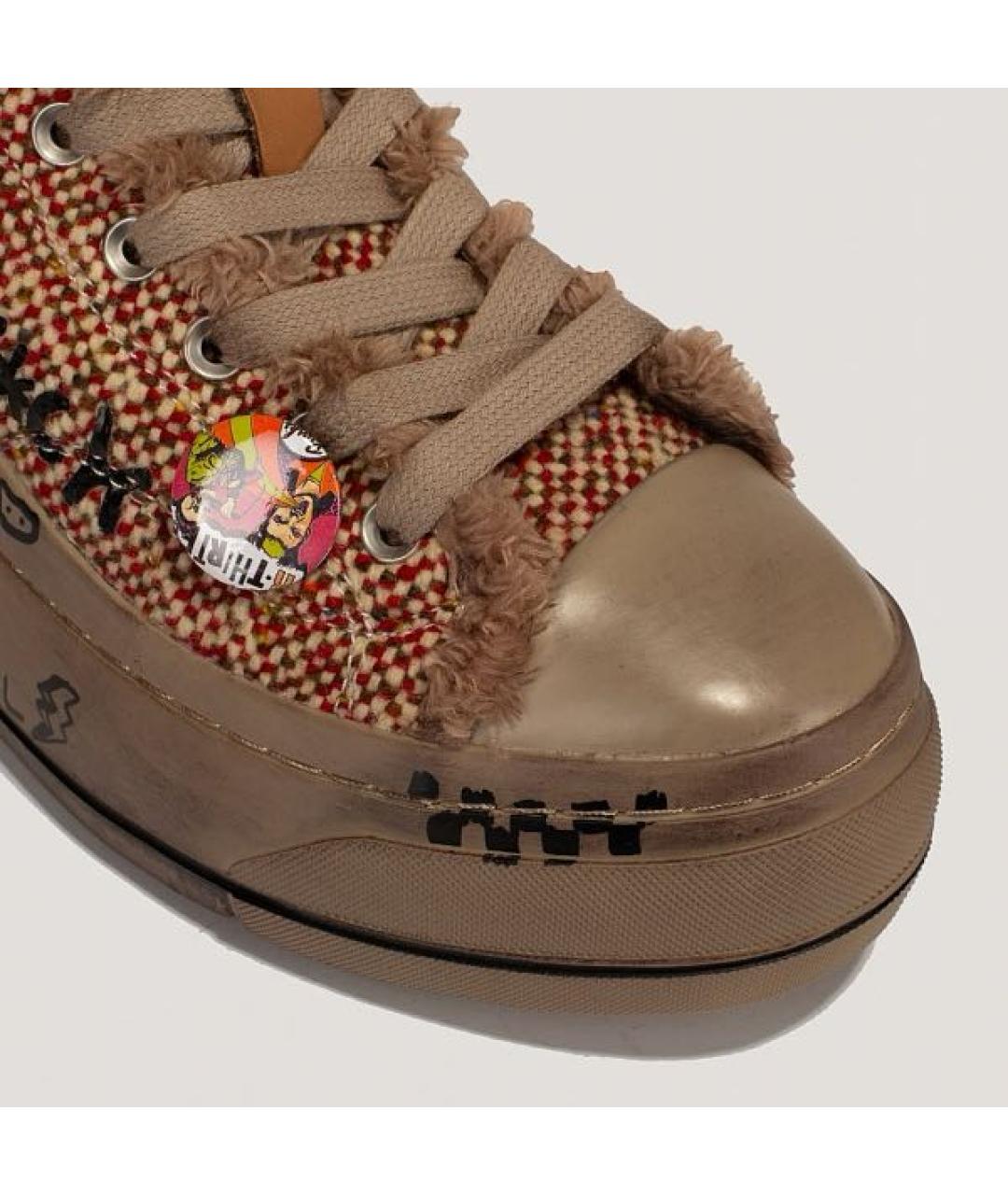 R13 Коричневые текстильные полусапоги, фото 5