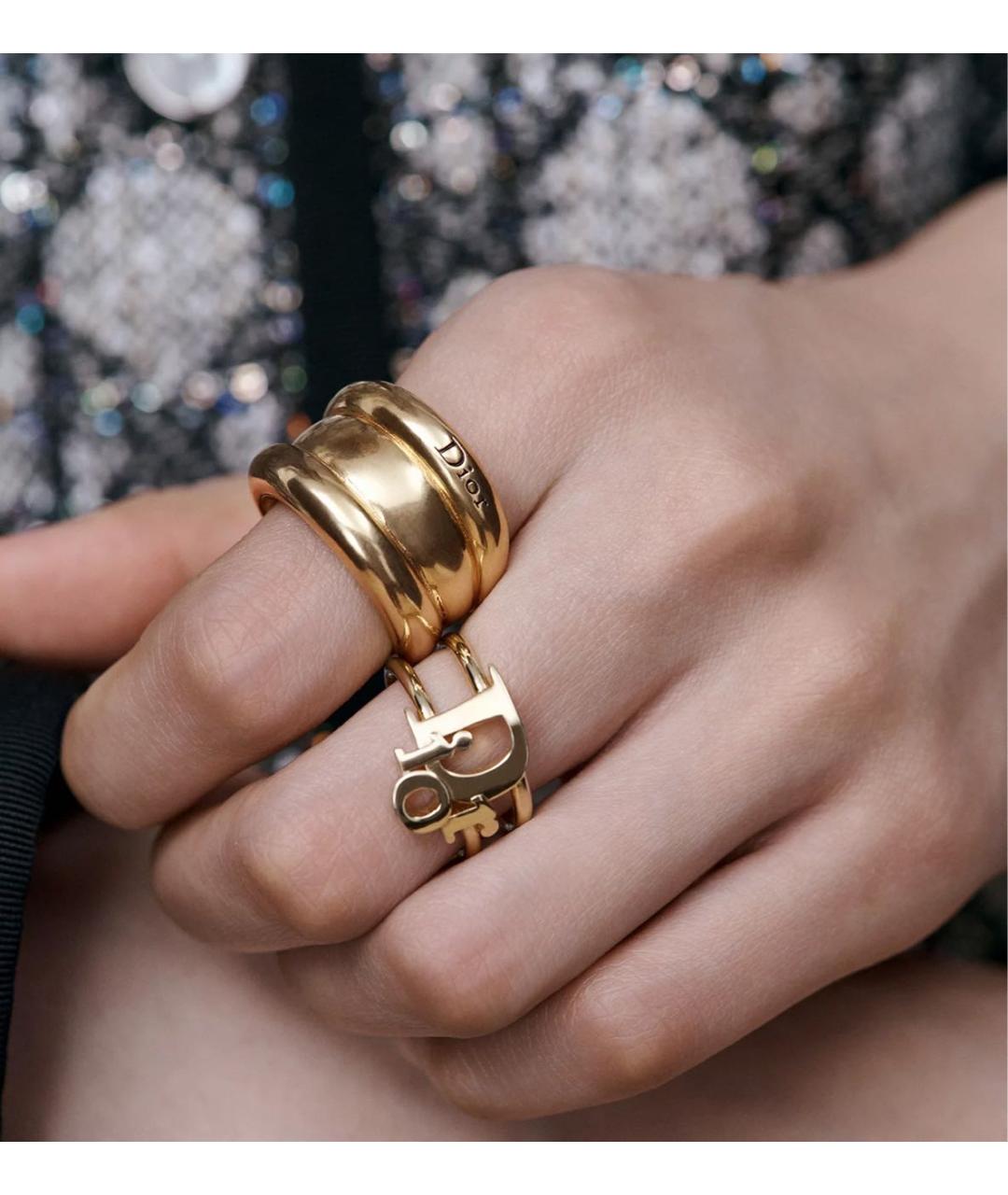 CHRISTIAN DIOR Золотое металлическое кольцо, фото 2