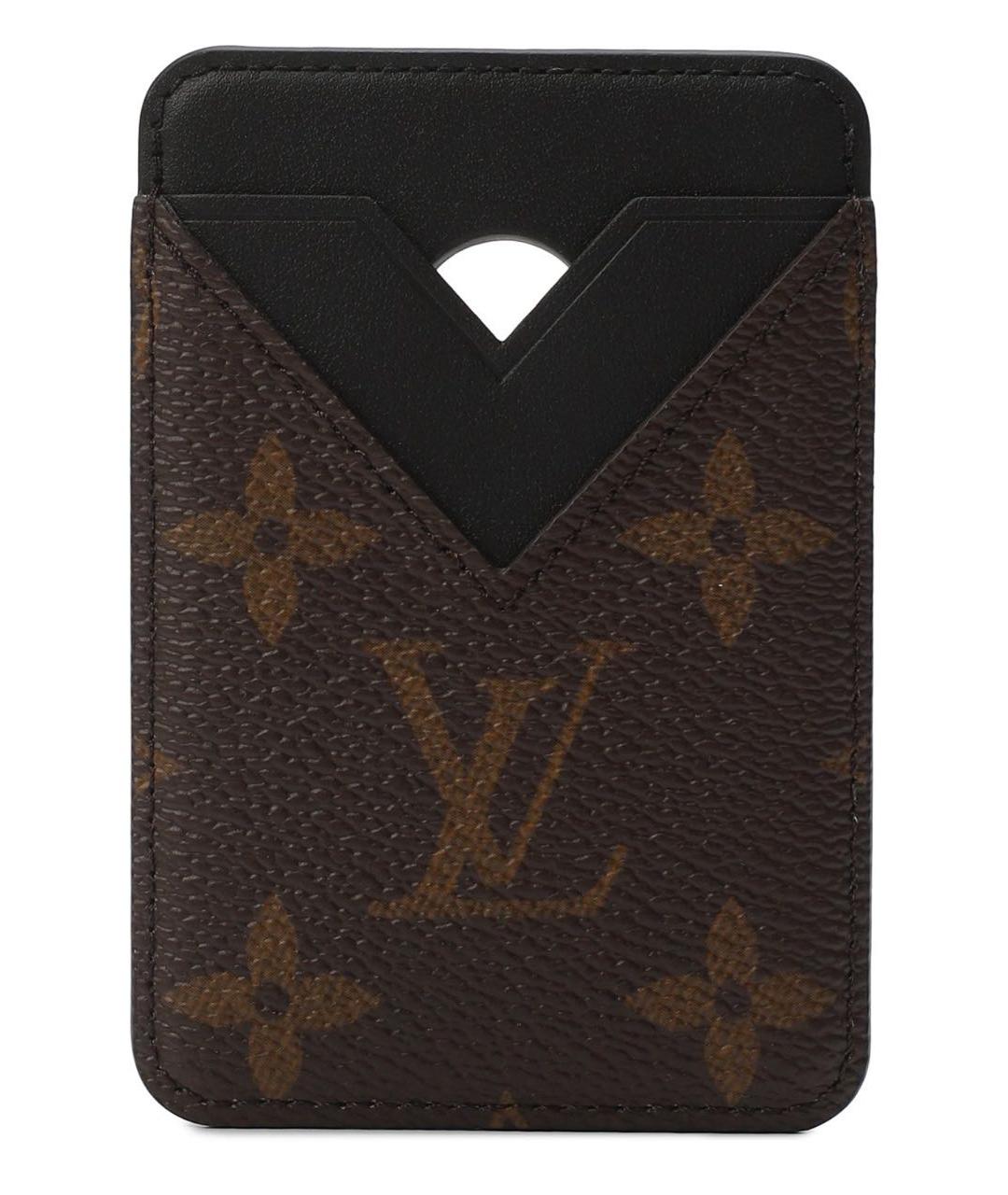 LOUIS VUITTON Коричневый кожаный кардхолдер, фото 1