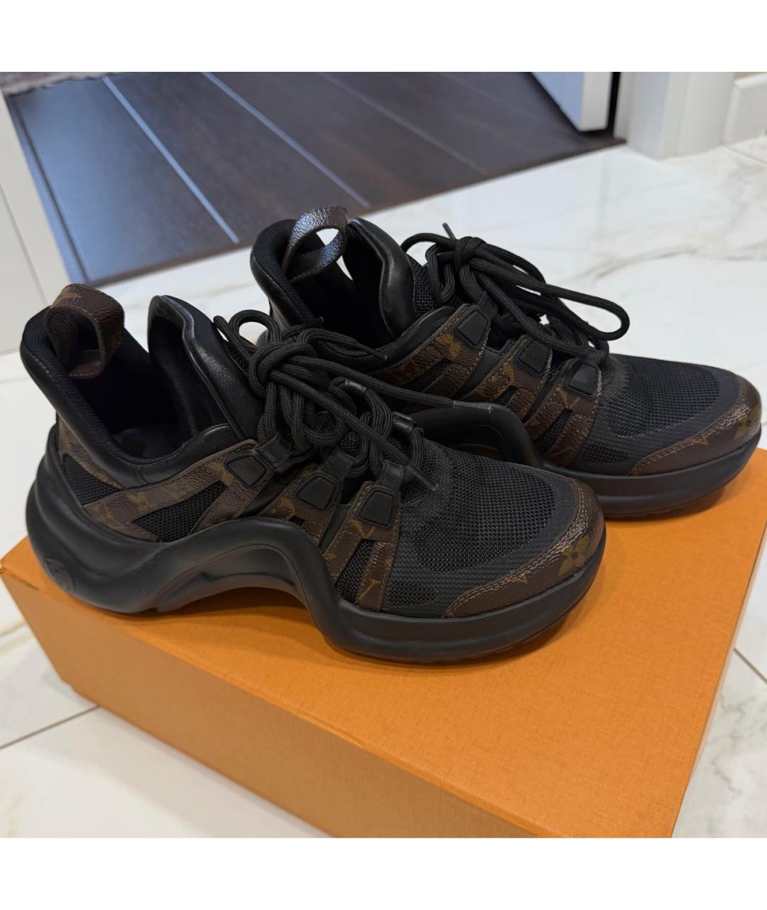 LOUIS VUITTON Черные текстильные кроссовки, фото 5