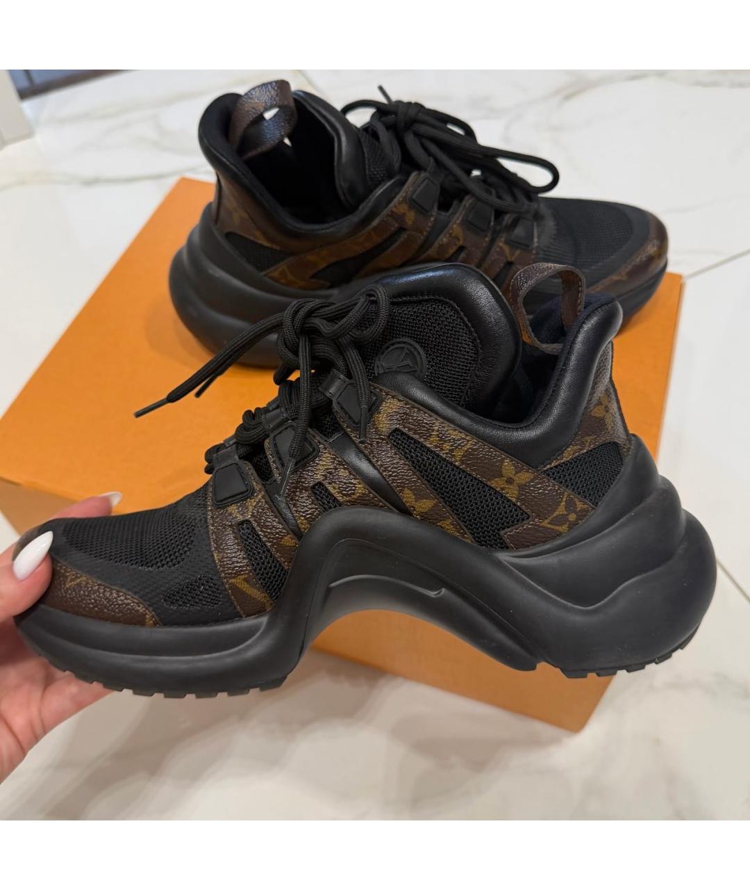 LOUIS VUITTON Черные текстильные кроссовки, фото 4