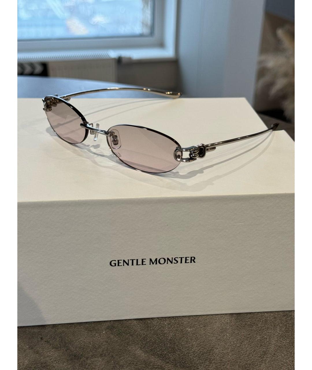GENTLE MONSTER Серебряные металлические солнцезащитные очки, фото 3