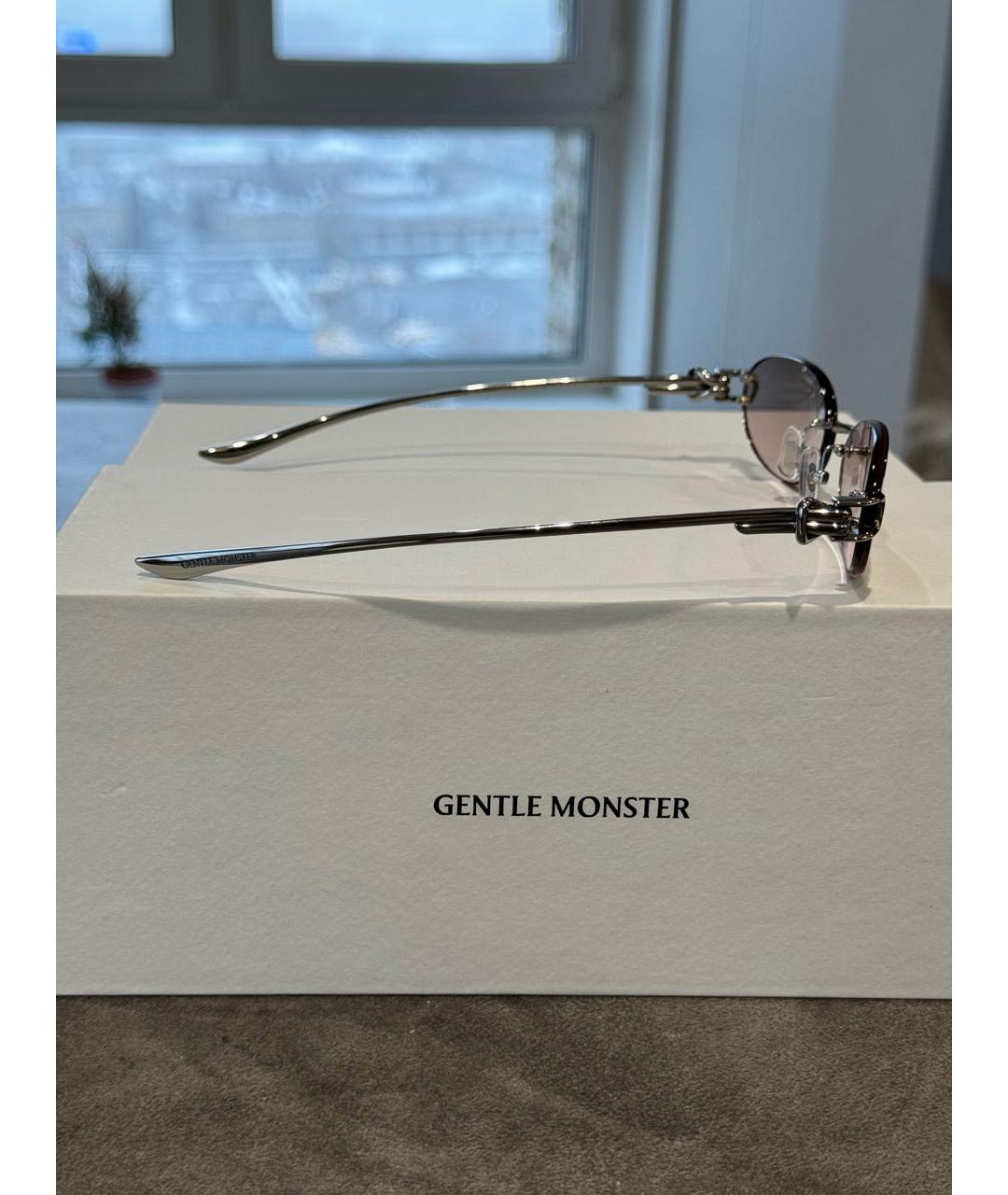 GENTLE MONSTER Серебряные металлические солнцезащитные очки, фото 8