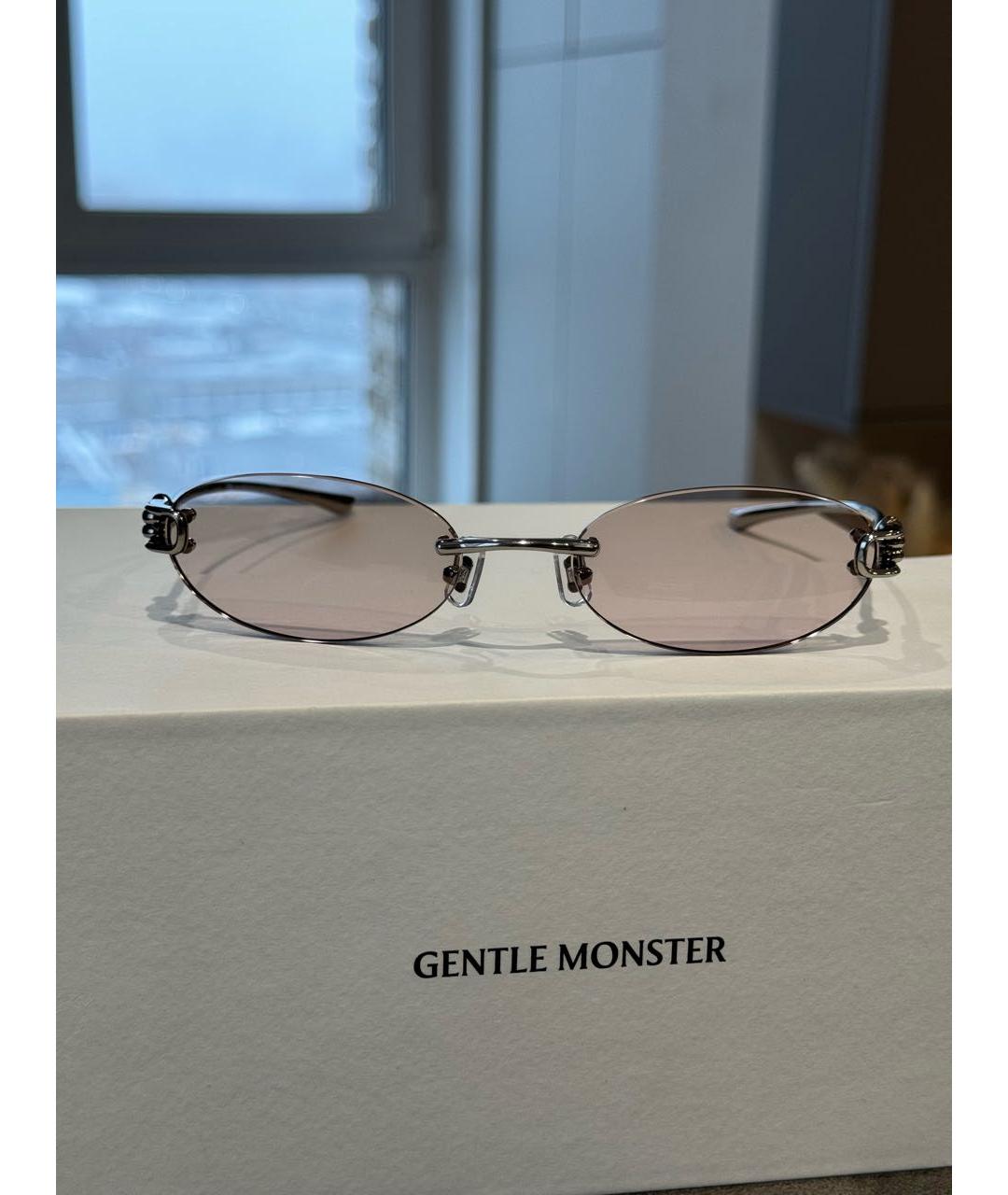 GENTLE MONSTER Серебряные металлические солнцезащитные очки, фото 5
