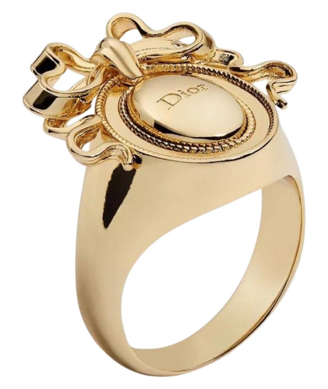 CHRISTIAN DIOR Золотое металлическое кольцо, фото 1