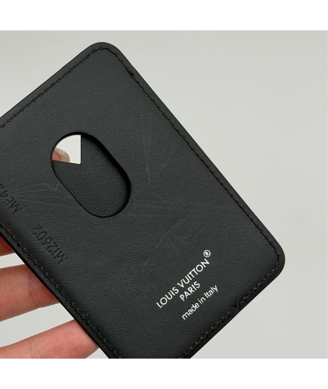LOUIS VUITTON Черный кожаный кардхолдер, фото 4