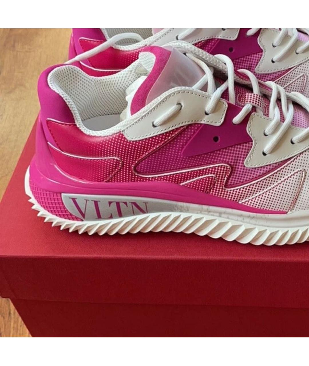 VALENTINO Розовые текстильные кроссовки, фото 4