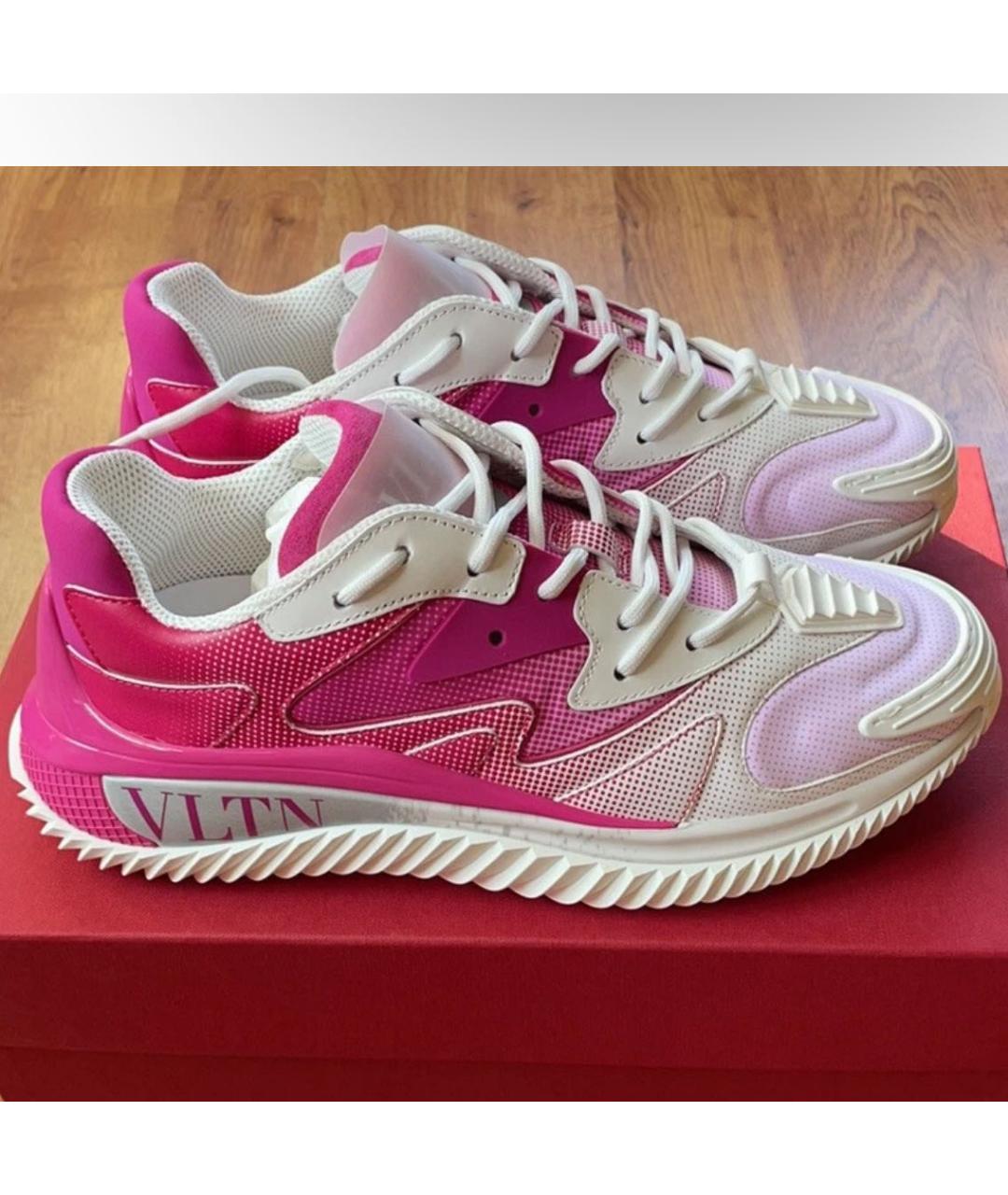 VALENTINO Розовые текстильные кроссовки, фото 7