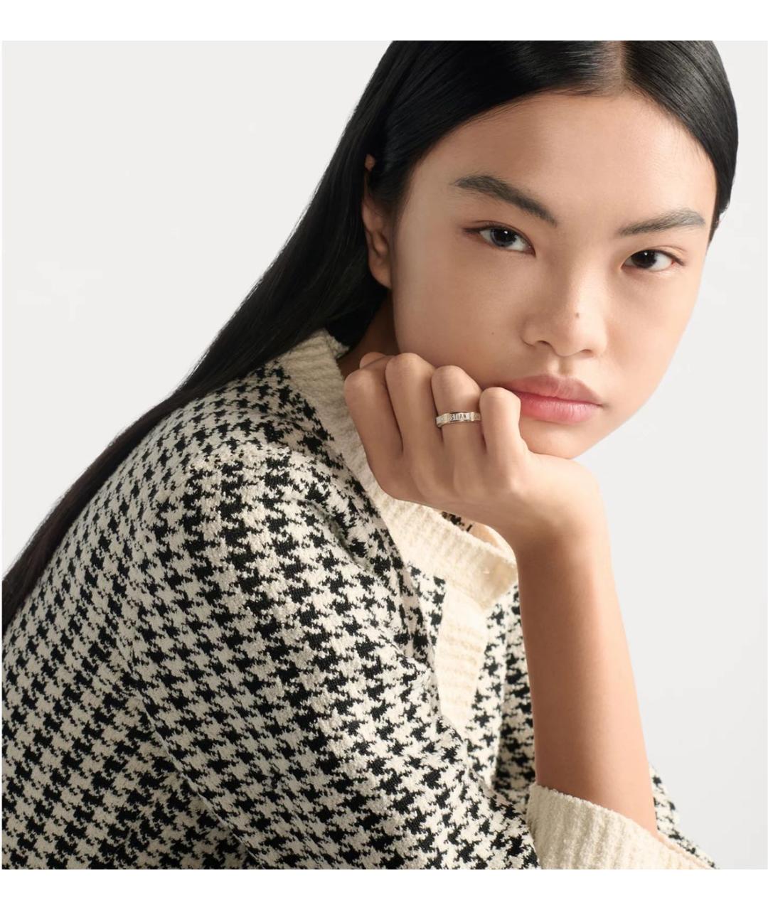 CHRISTIAN DIOR Белое металлическое кольцо, фото 2