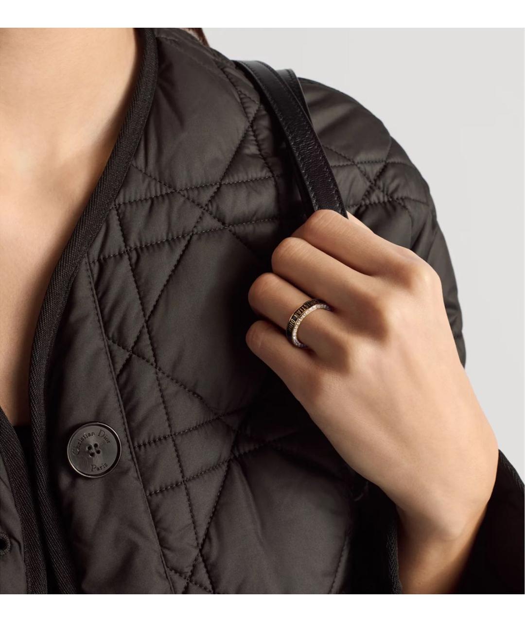 CHRISTIAN DIOR Черное металлическое кольцо, фото 2